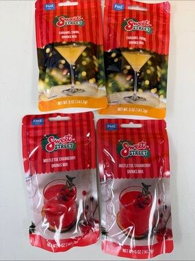 PME Cake Sweet Street Caramel Swirl & Mistletoe Cranberry Drinks Mixes 4 pks new